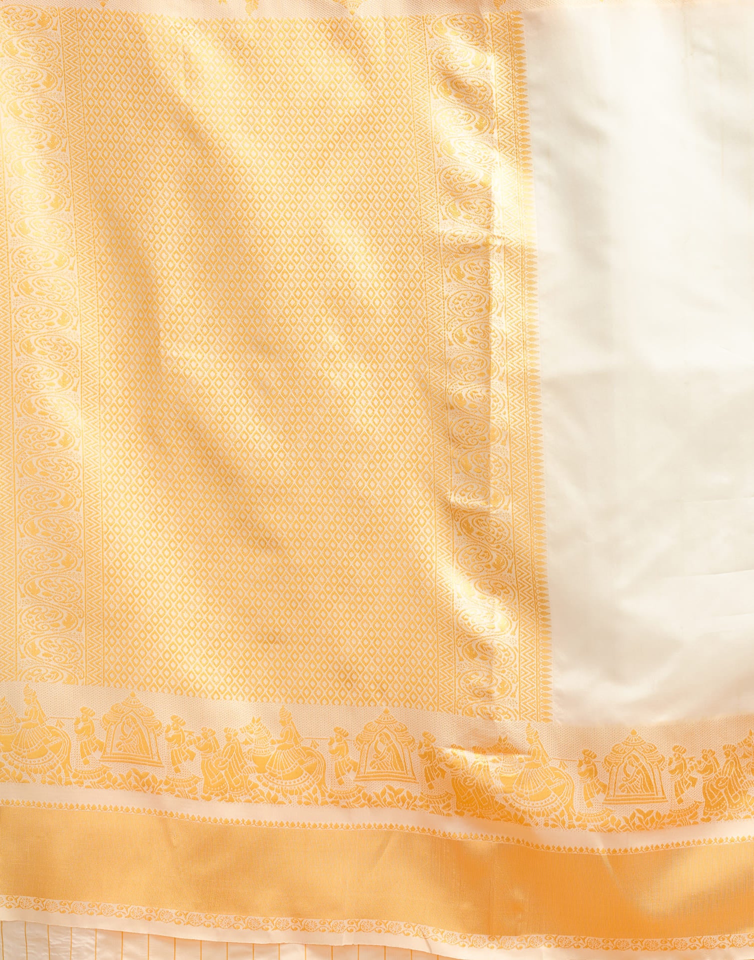 White Silk Woven Kanjivaram Saree