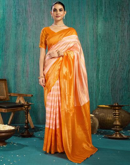 Beige Silk Blend Woven Kanjivaram Saree