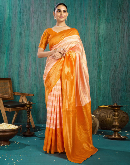 Beige Silk Blend Woven Kanjivaram Saree