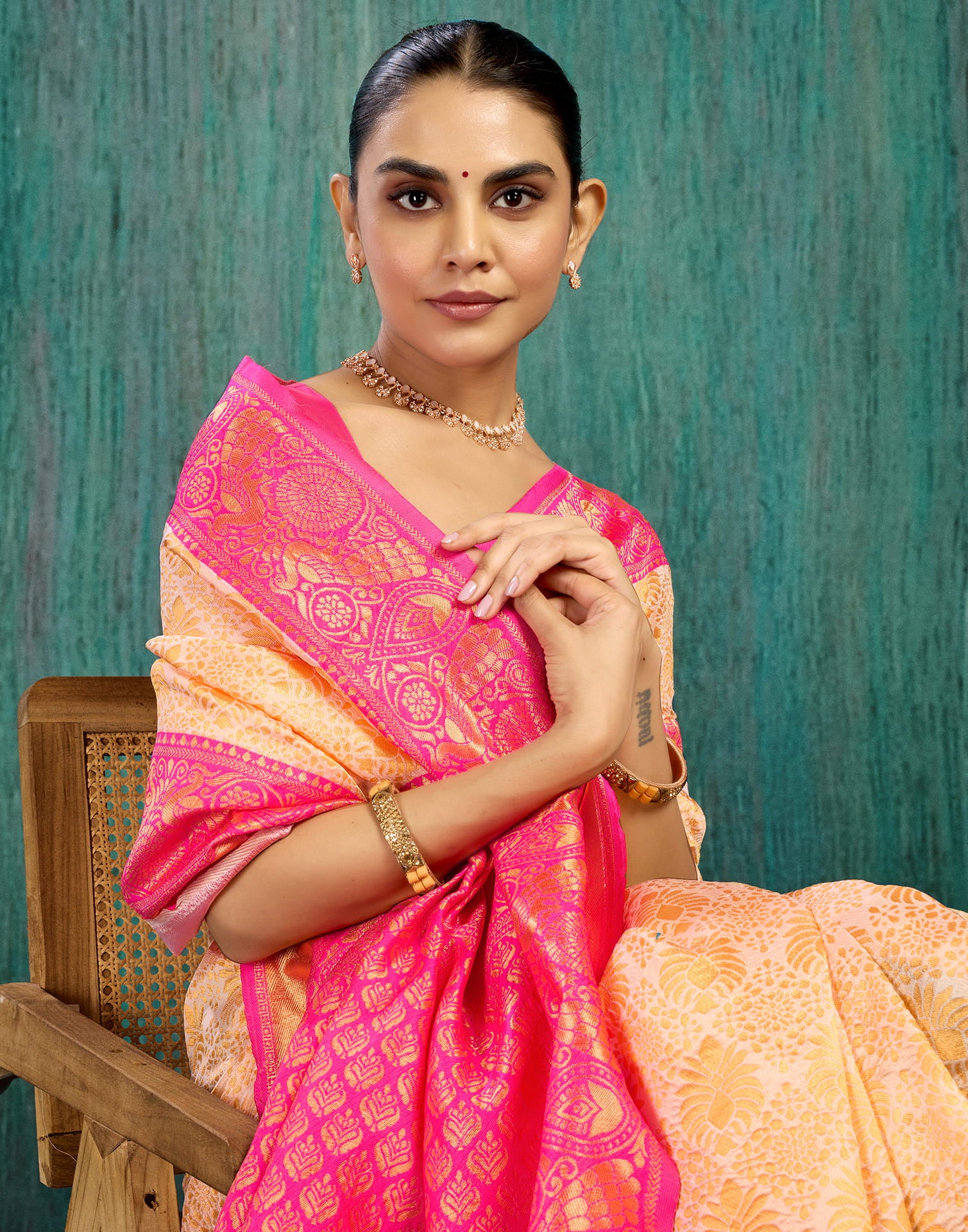 Golden Silk Woven Kanjivaram Saree