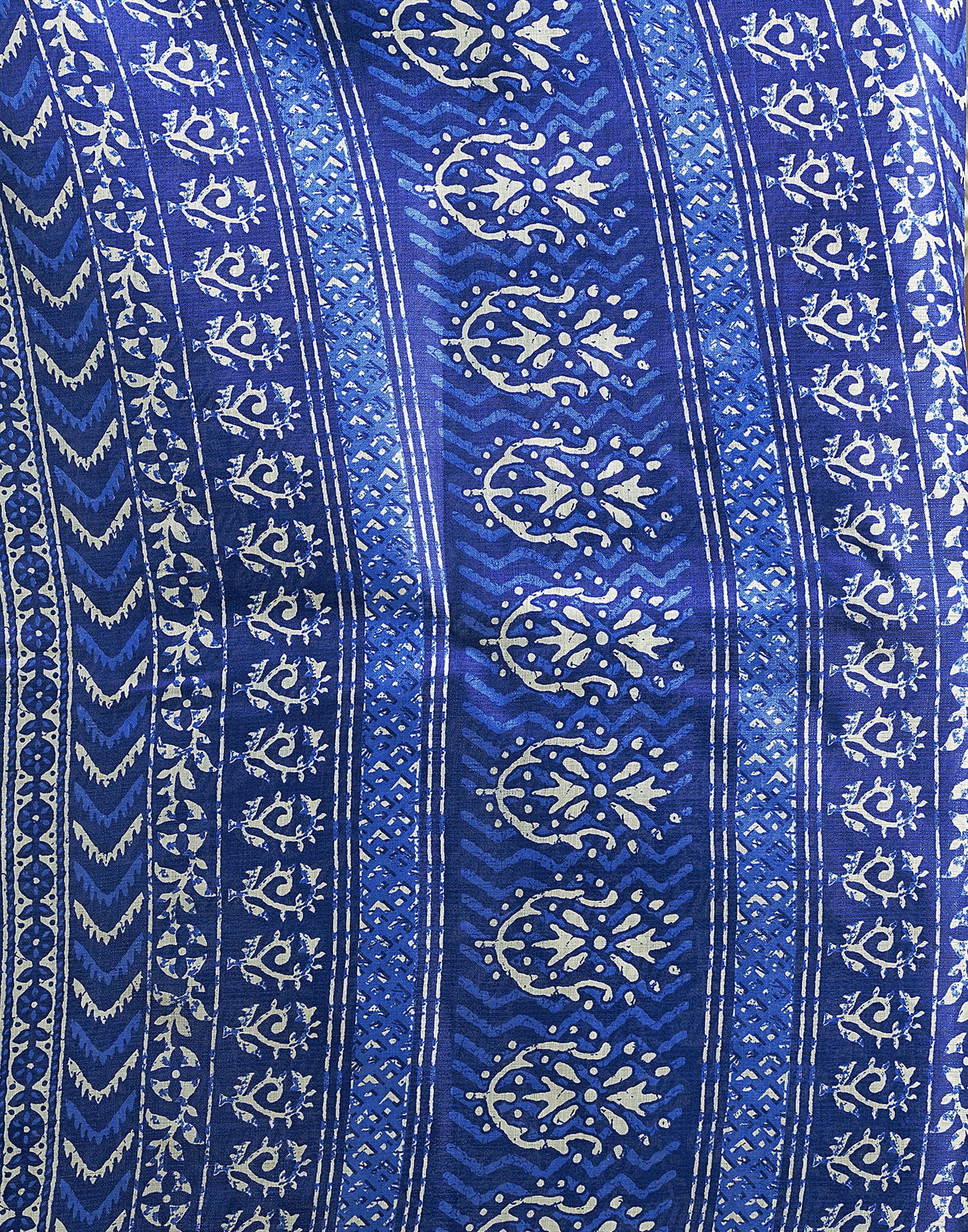 Indigo Cotton Blend Printed Saree