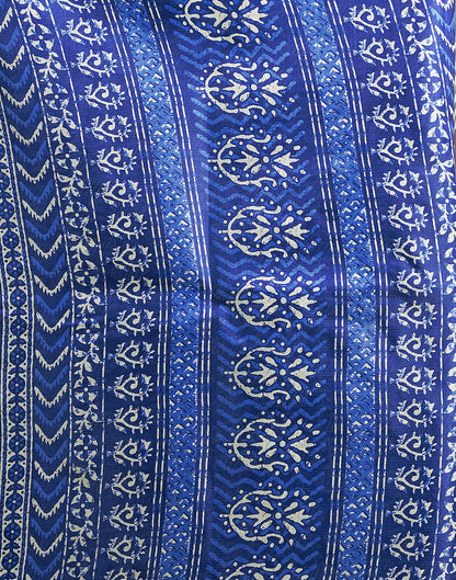 Dark Blue Bhagalpuri Silk Printed Saree