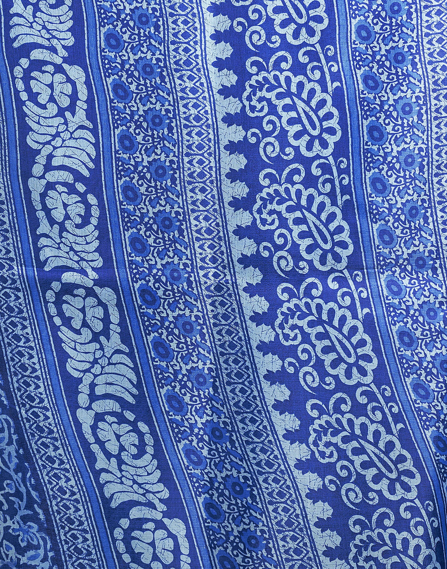 Dark Blue Bhagalpuri Silk Printed Saree