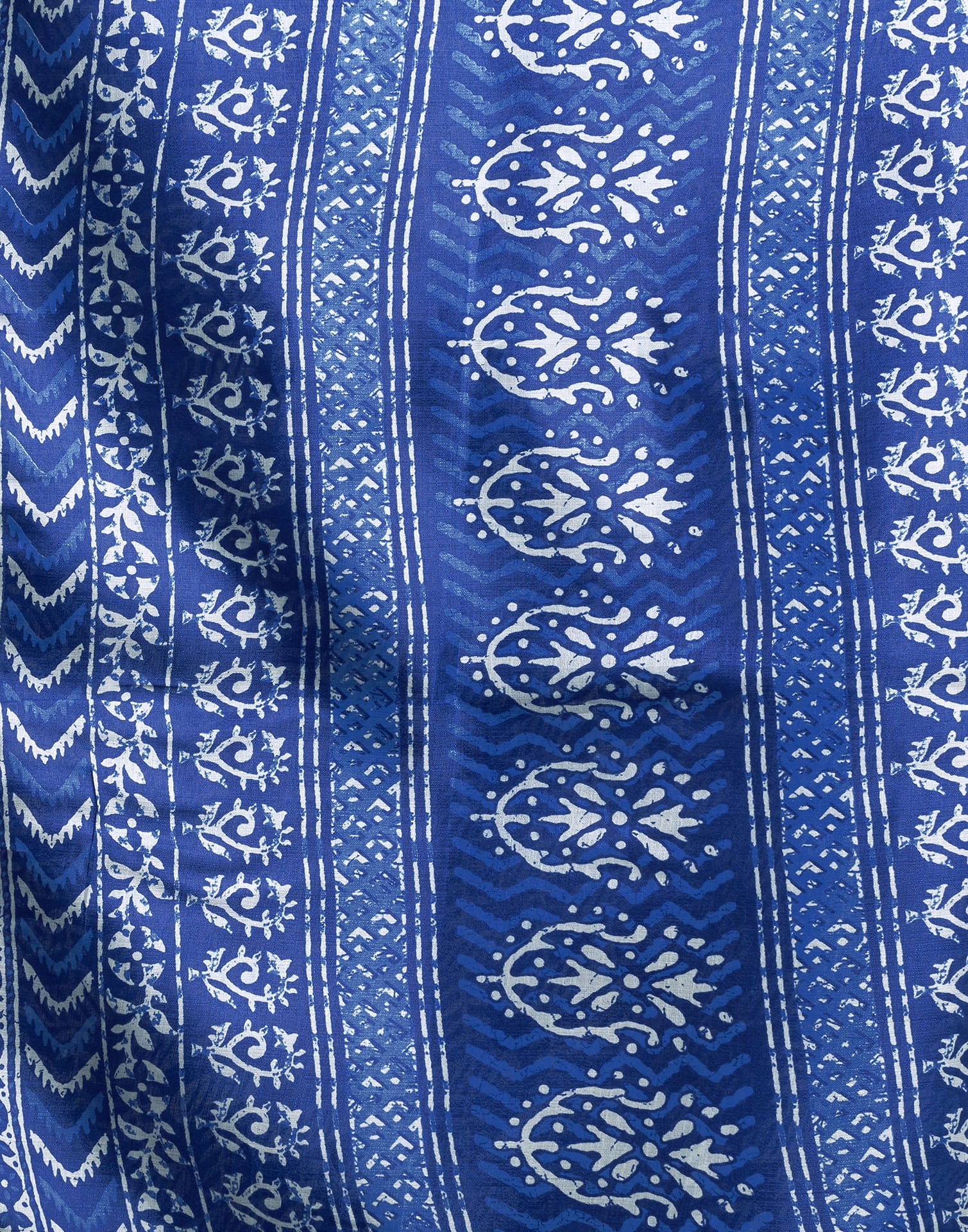 Indigo Cotton Blend Printed Saree