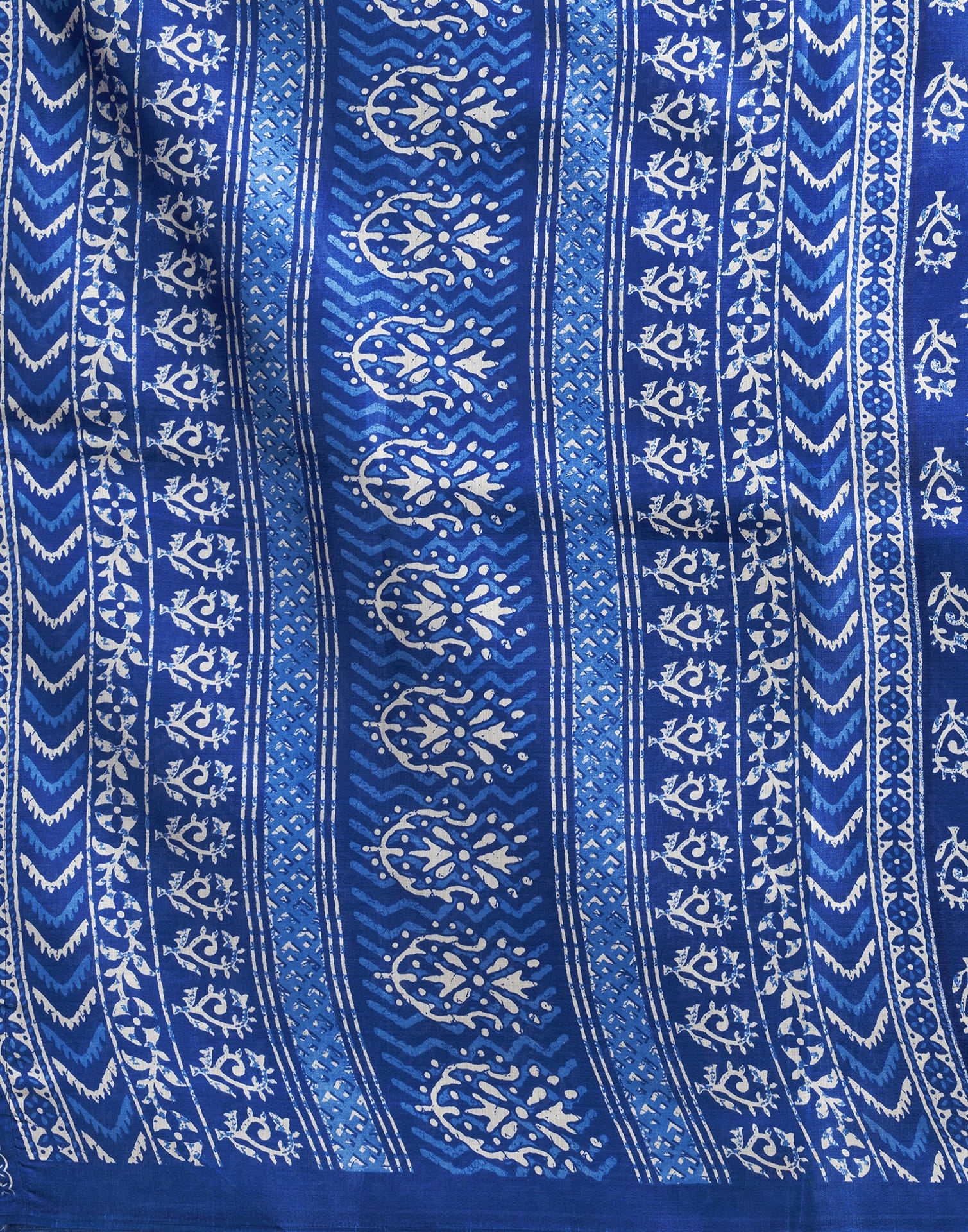 Indigo Cotton Blend Printed Saree