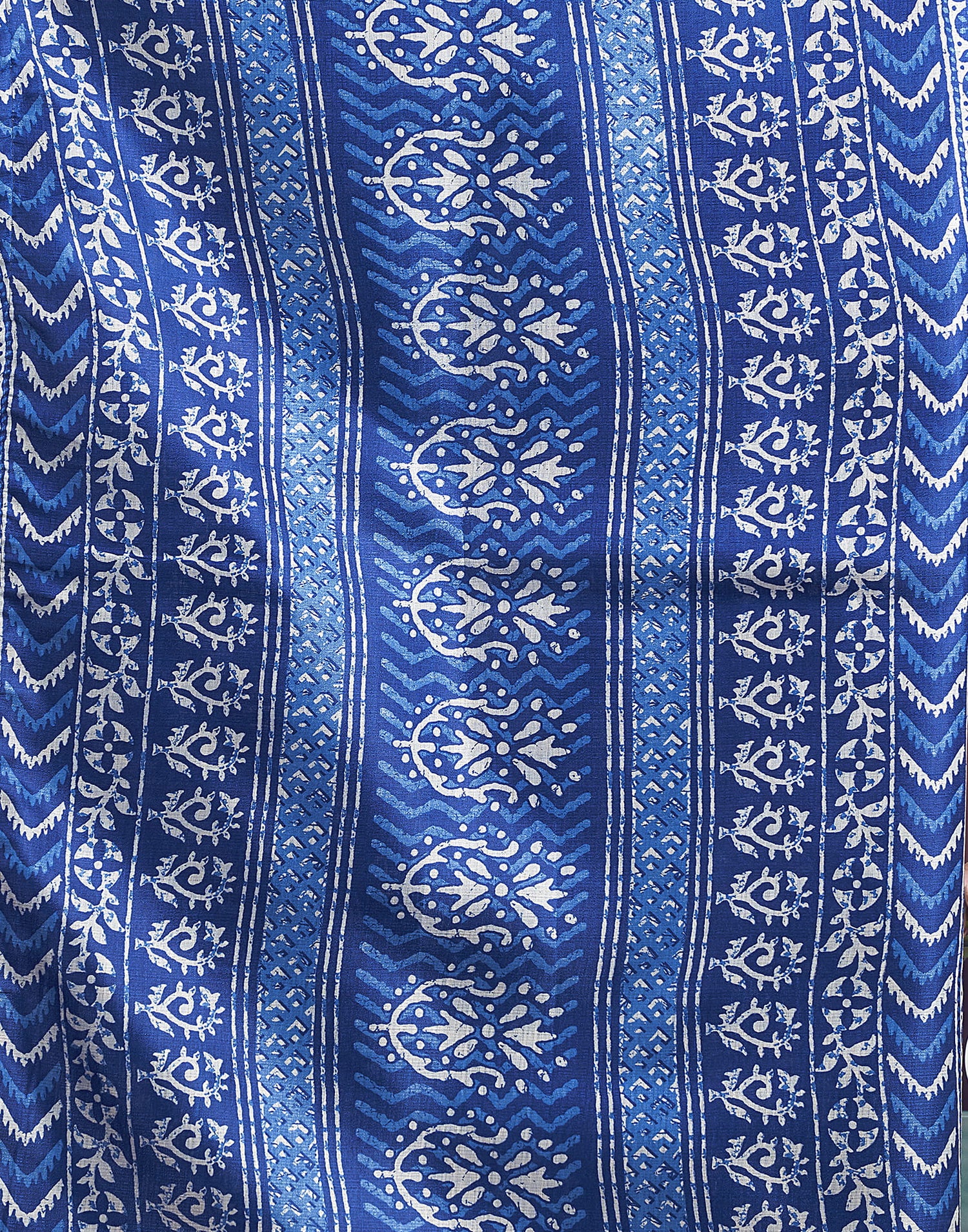 Indigo Cotton Blend Printed Saree