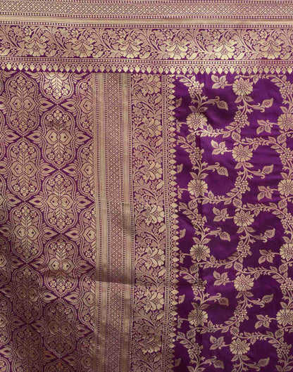 Deep Purple Silk Woven Saree