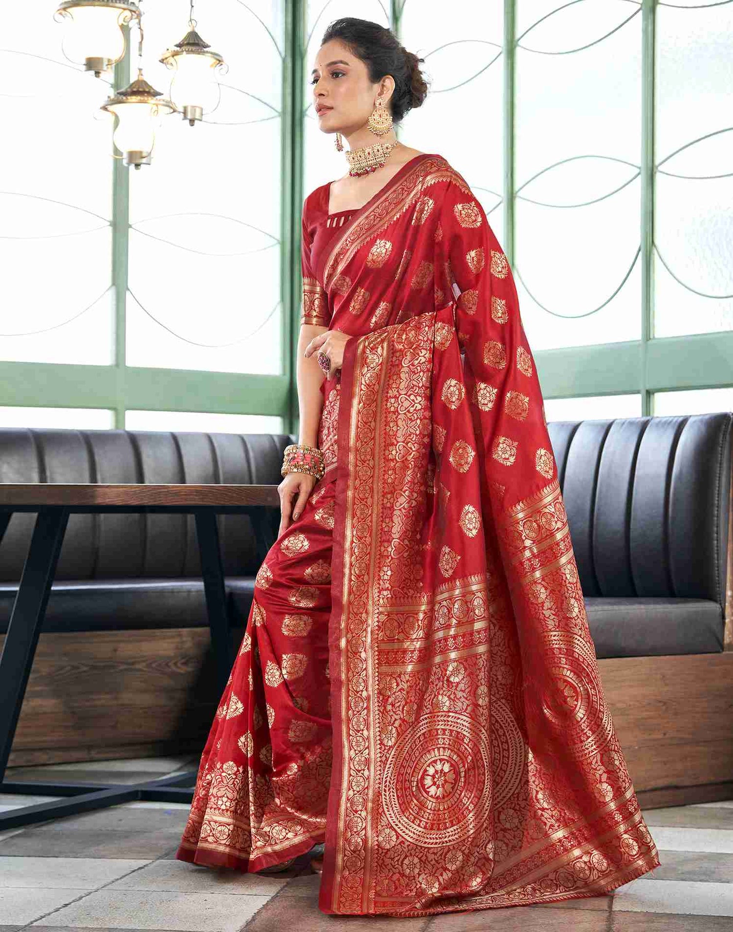 Red Banarasi Silk Saree