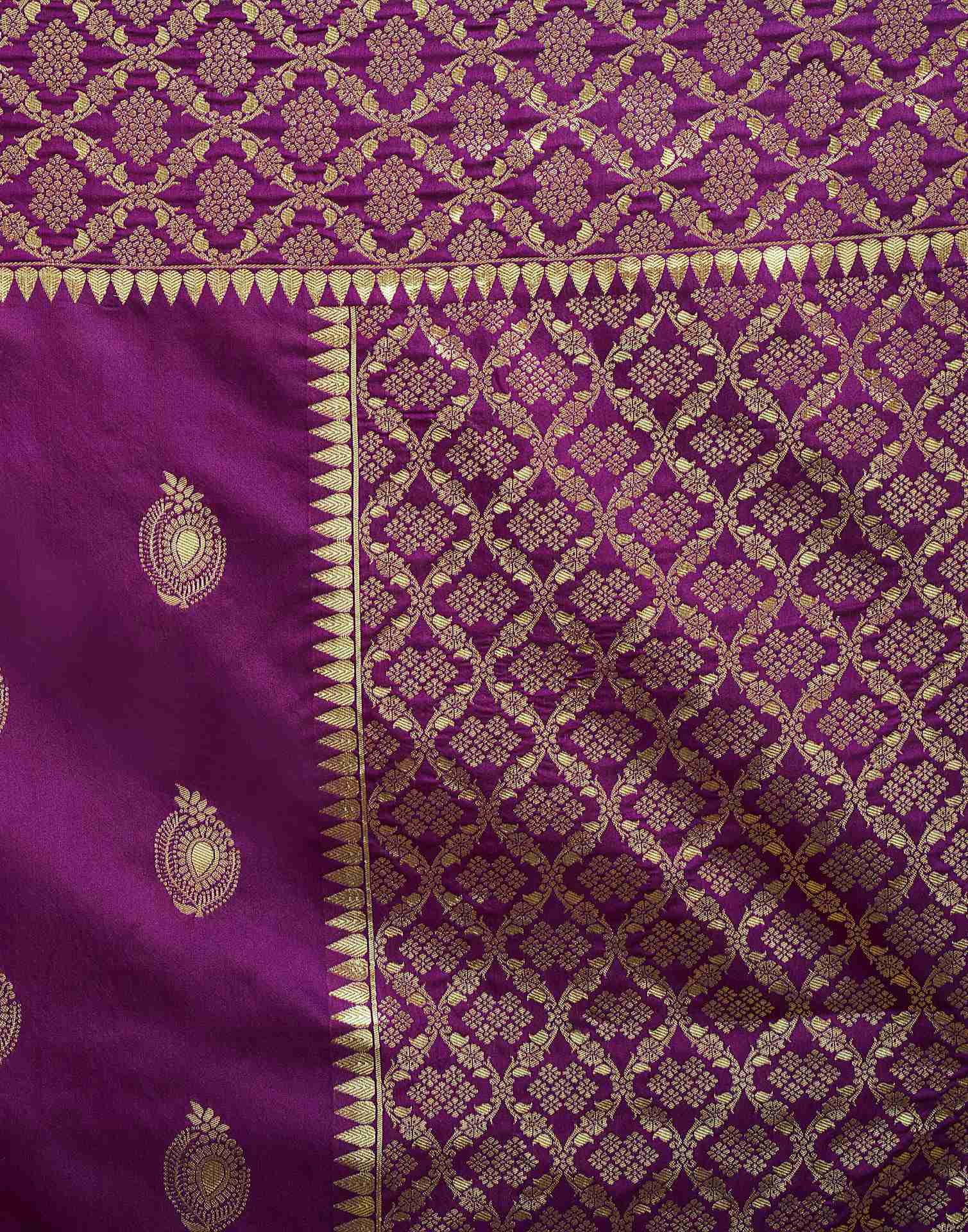 Dark Purple Silk Woven Saree