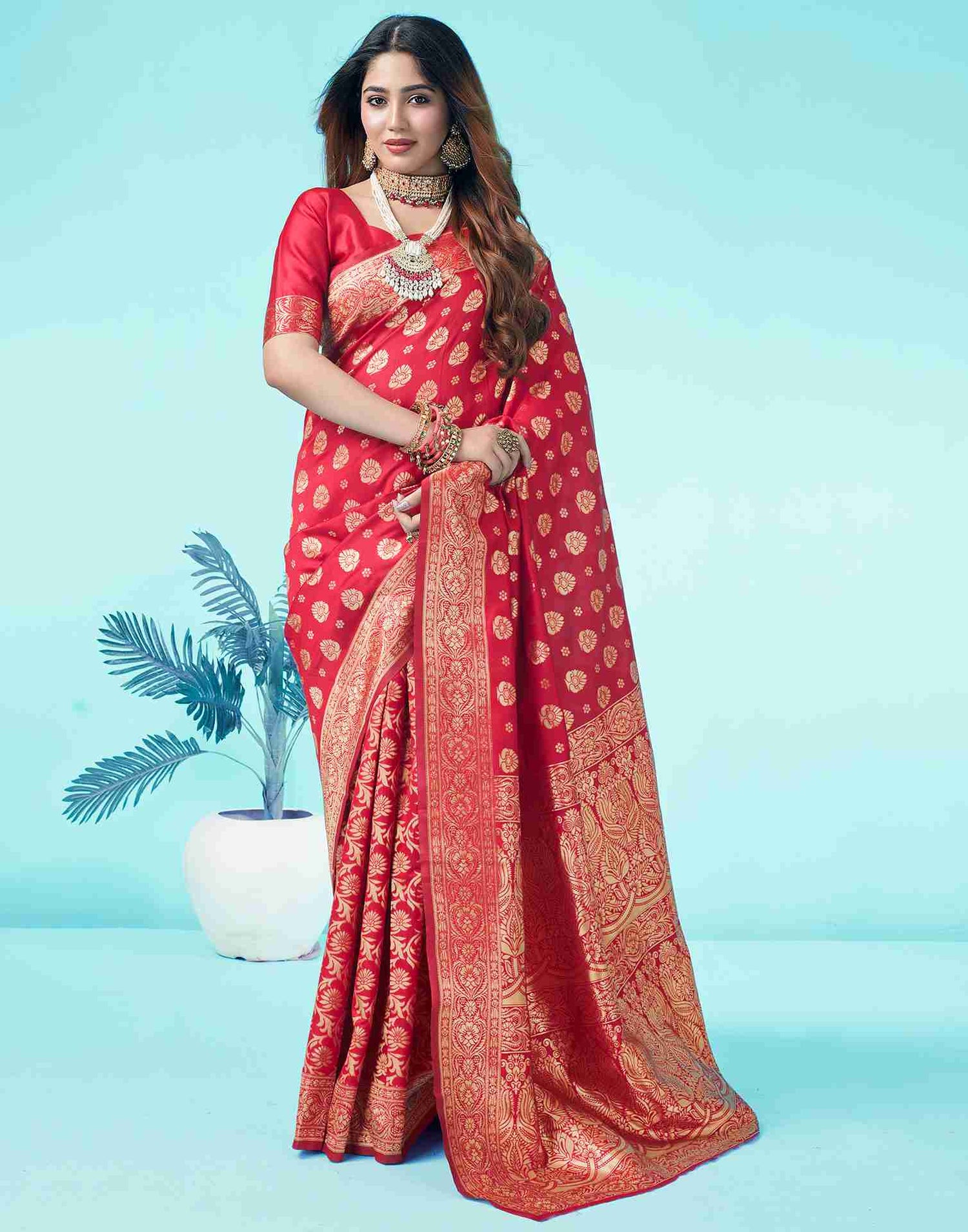 Red Banarasi Silk Saree