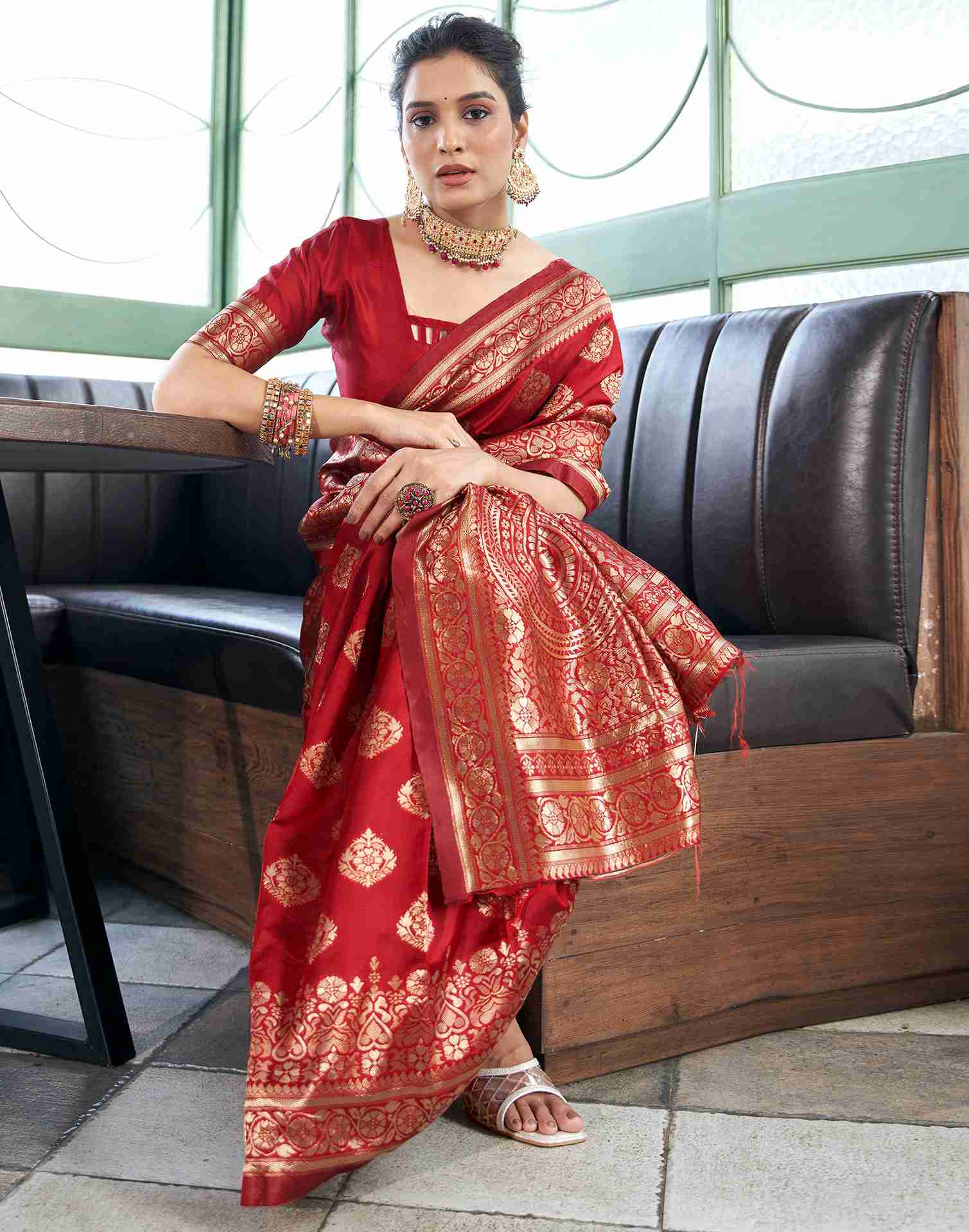 Red Banarasi Silk Saree