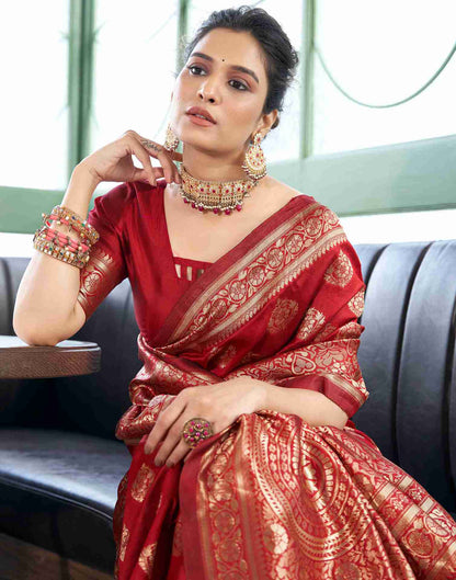 Red Banarasi Silk Saree