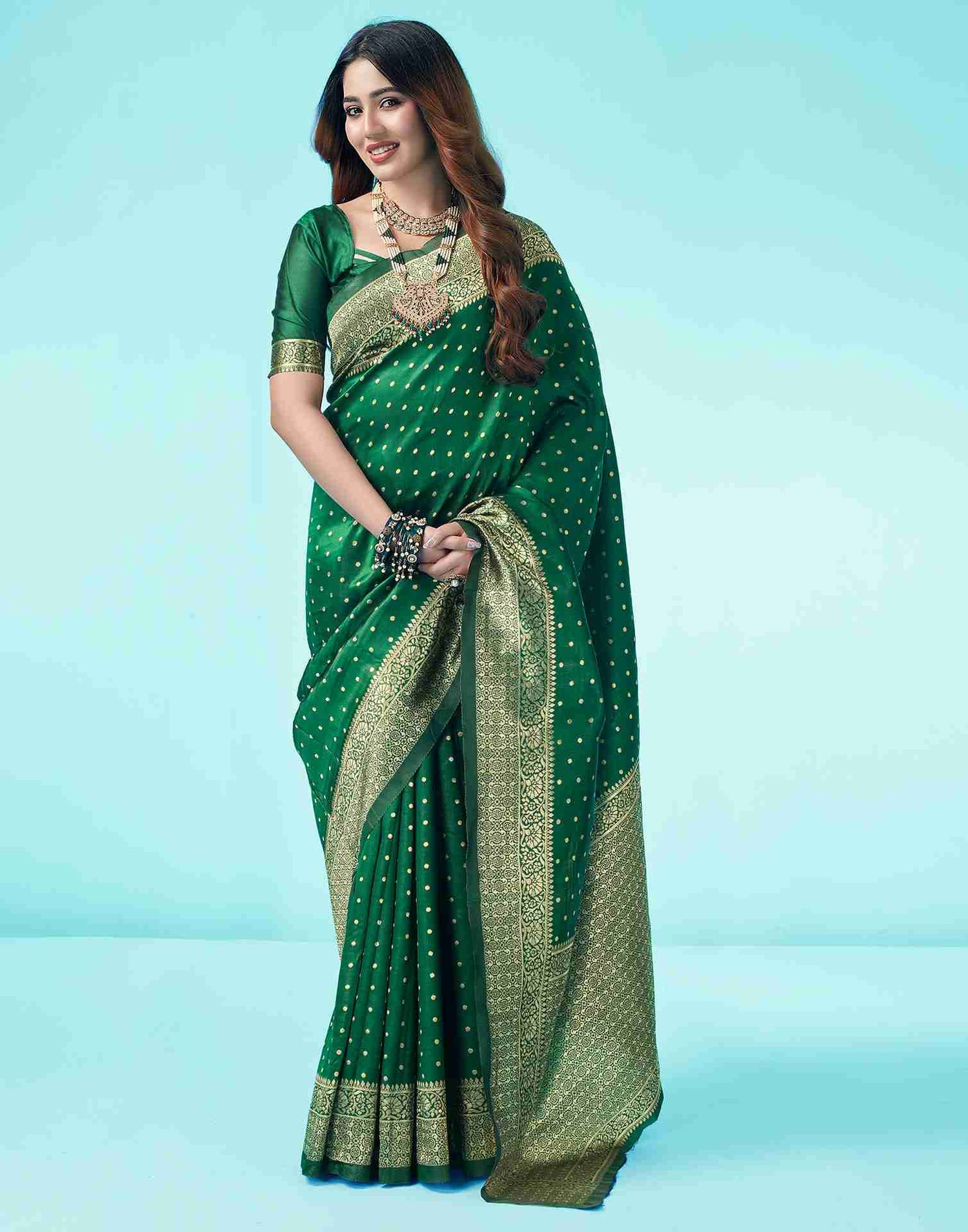 Green Banarasi Silk Saree