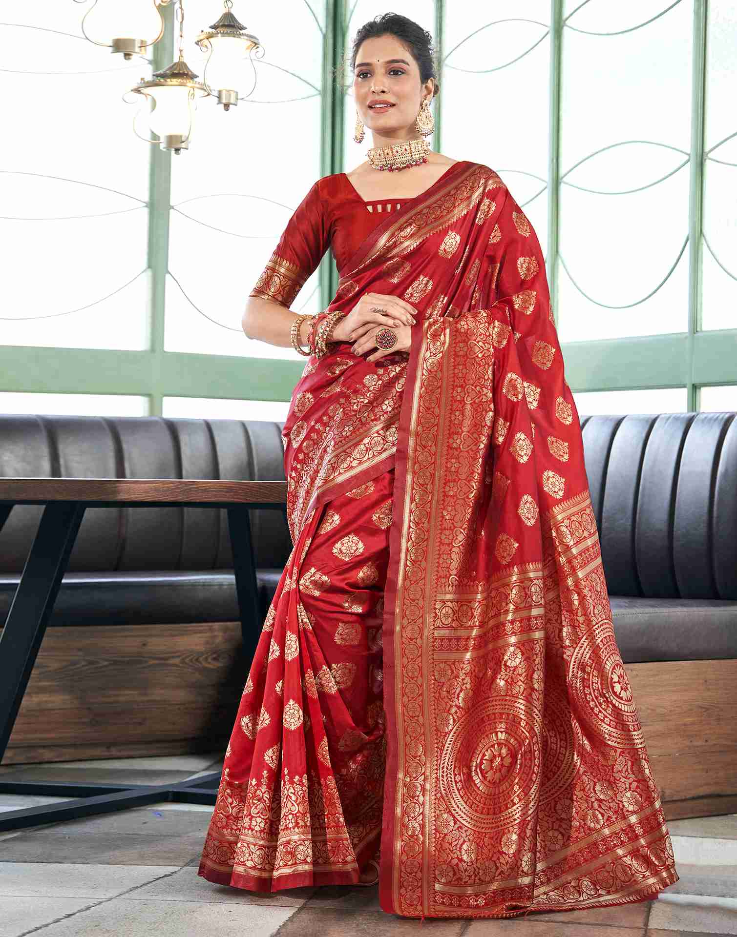 Red Banarasi Silk Saree