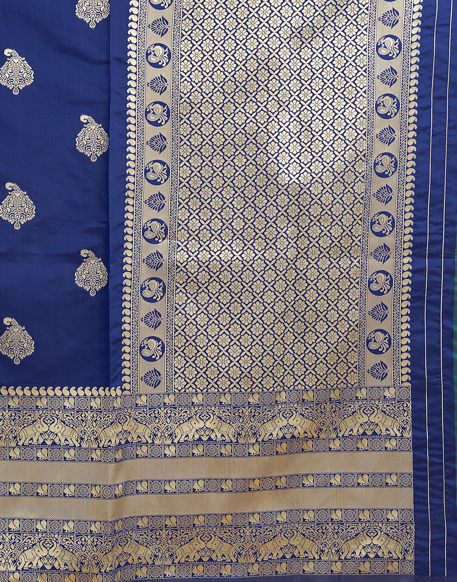 Blue Silk Blend Woven Kanjivaram Saree