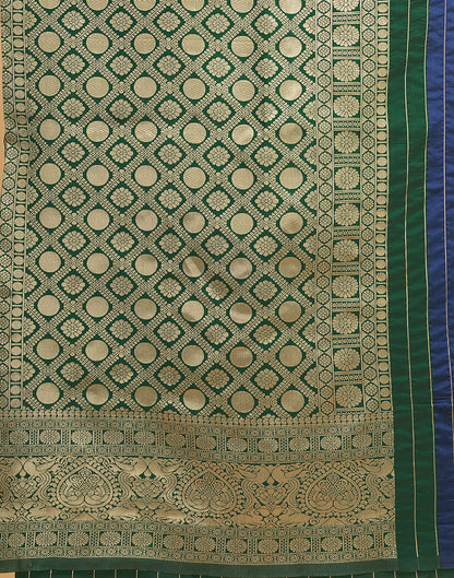 Green Silk Blend Woven Kanjivaram Saree