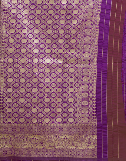 Purple Silk Blend Woven Kanjivaram Saree