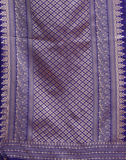 Blue Silk Blend Woven Kanjivaram Saree