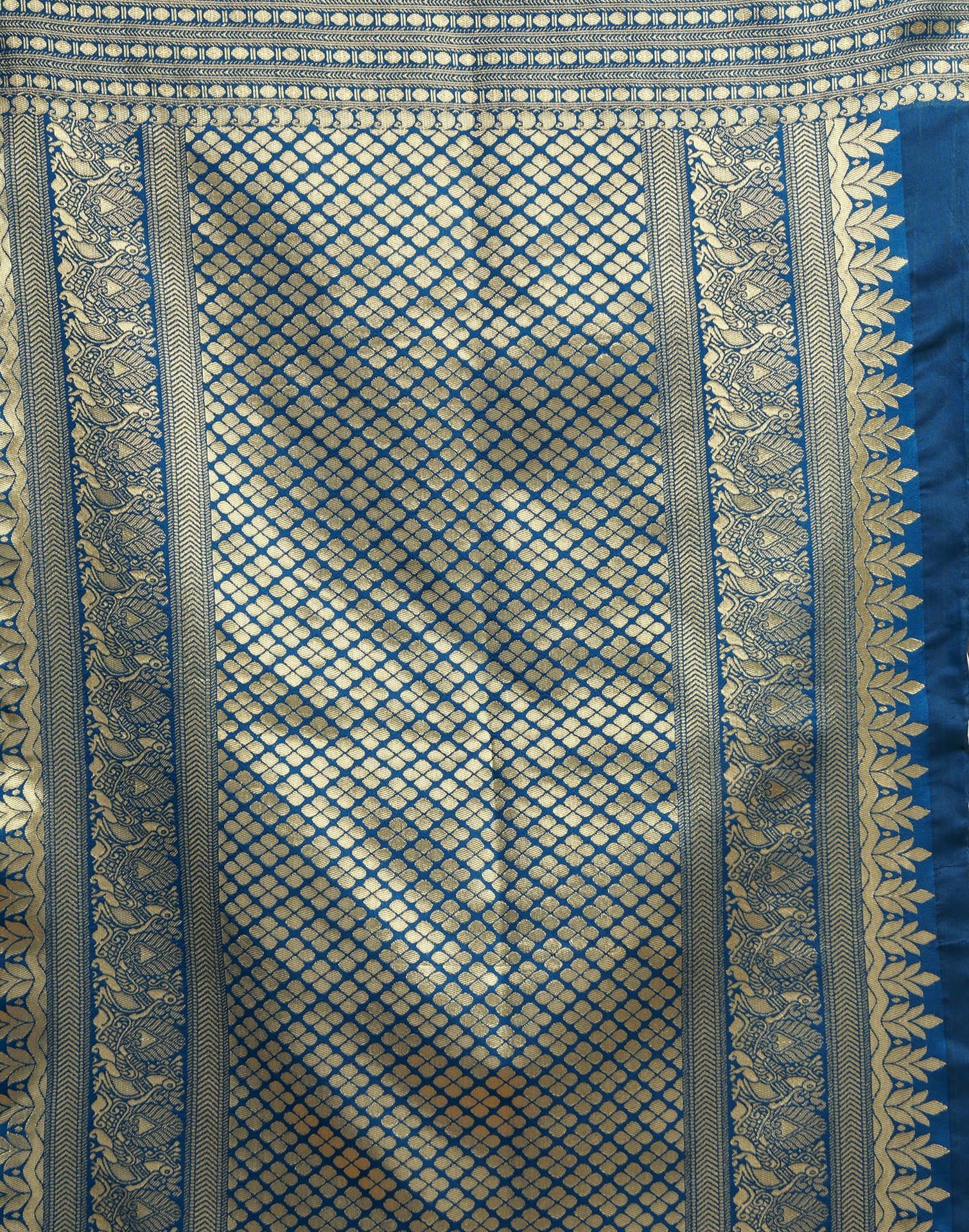 Blue Silk Blend Woven Kanjivaram Saree