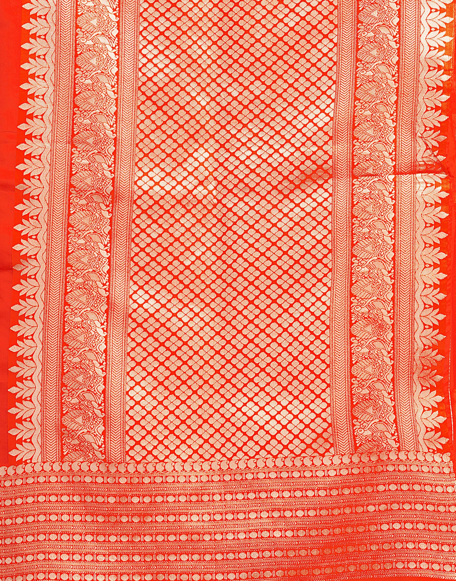 Orange Silk Woven Kanjivaram Saree