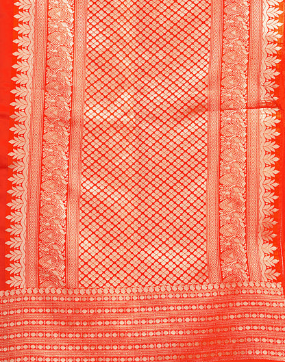 Orange Silk Woven Kanjivaram Saree