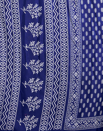 Blue Dola Silk Printed Printed Saree