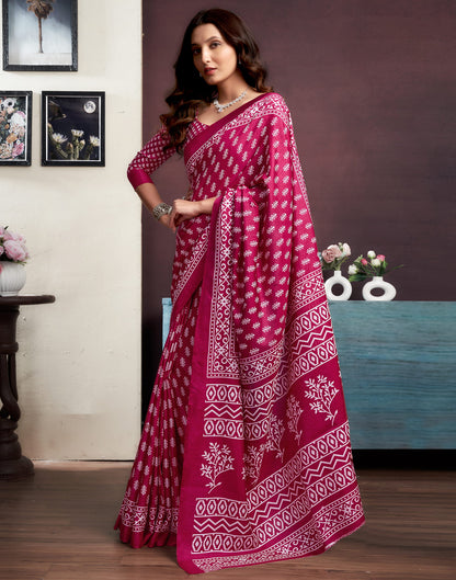 Pink Dola Silk Printed Printed Saree