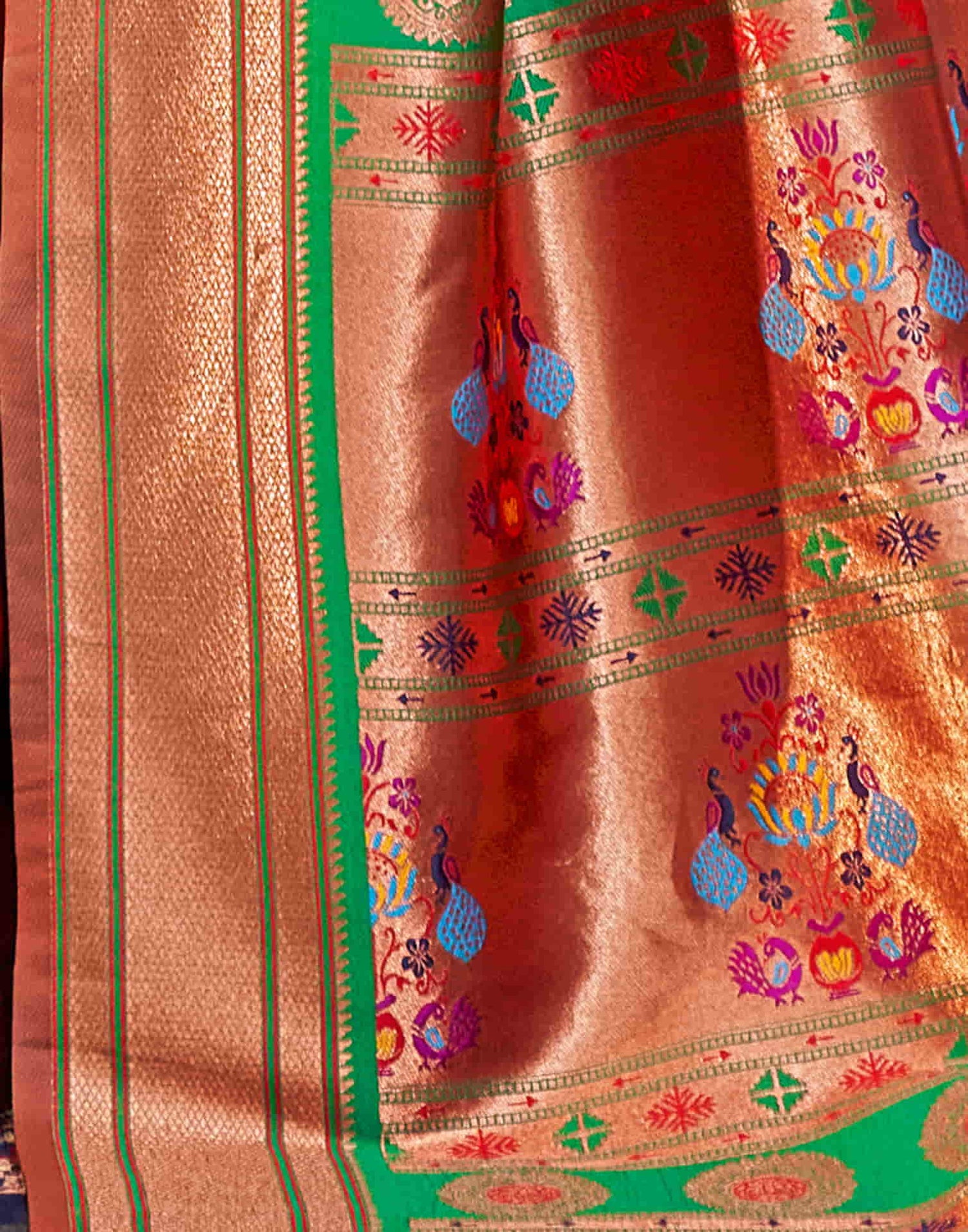 Red Silk Woven Paithani Saree