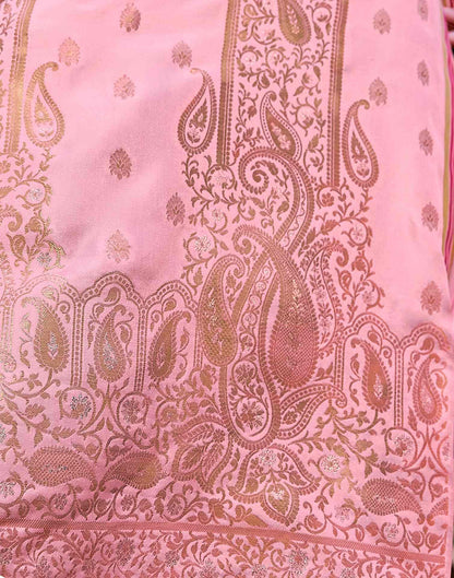 Rose Pink Jacquard Silk Saree