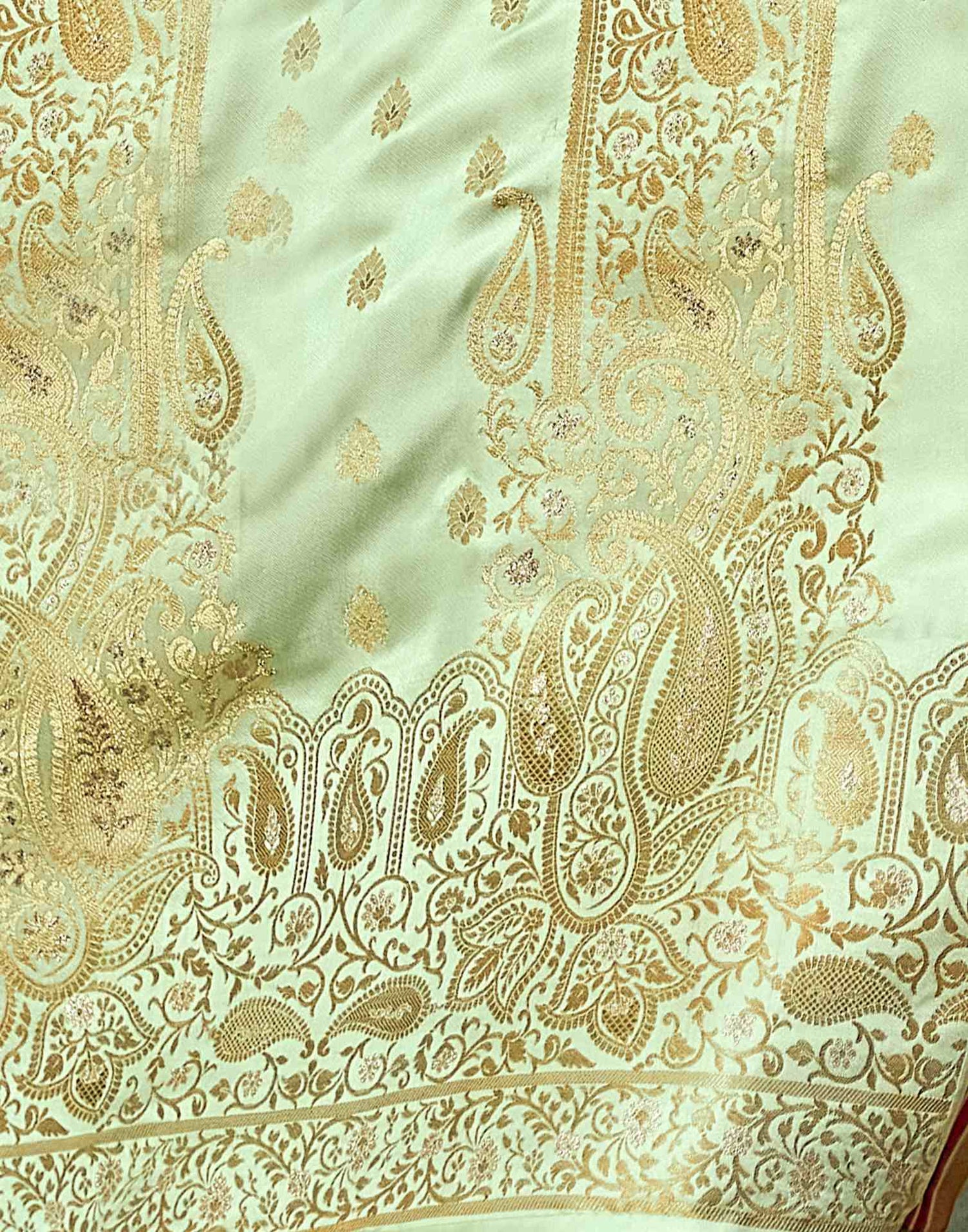 Light Pista Green Jacquard Silk Saree