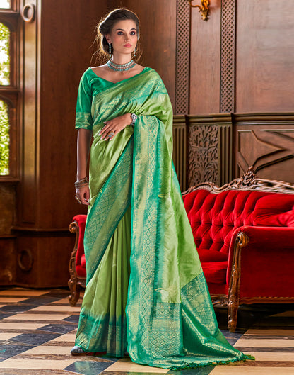 Light Green Silk Woven Banarasi Saree