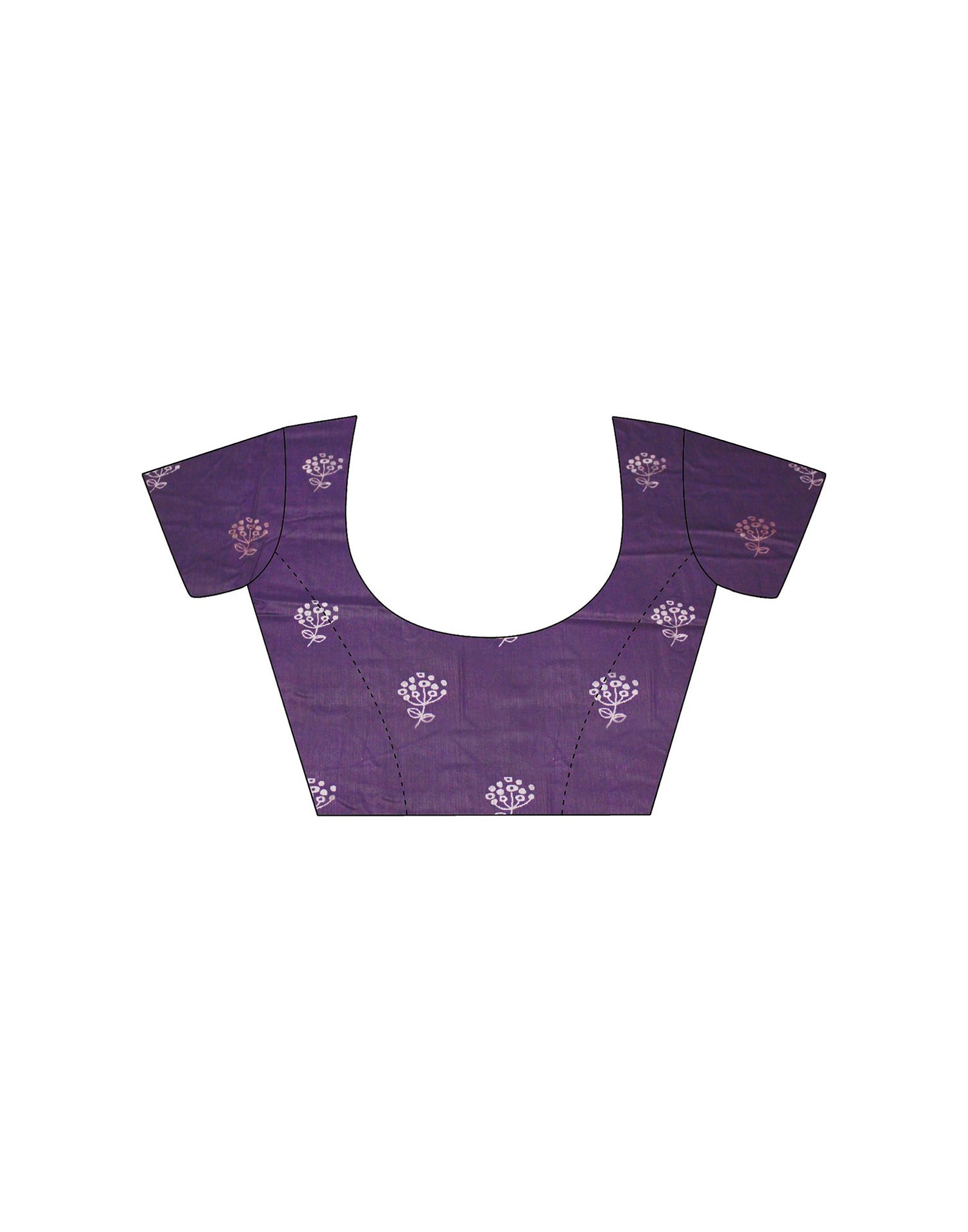Purple Printed Cotton Silk Saree