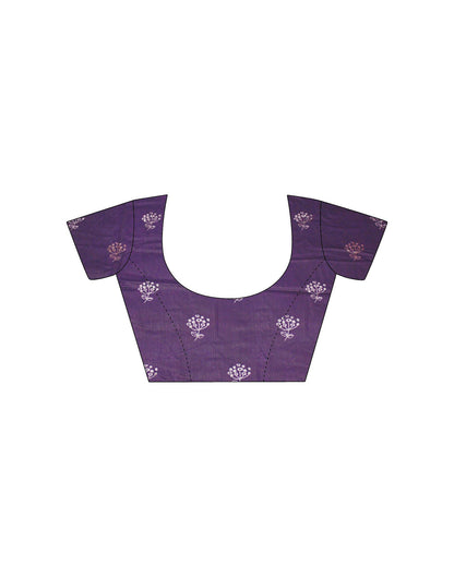 Purple Printed Cotton Silk Saree
