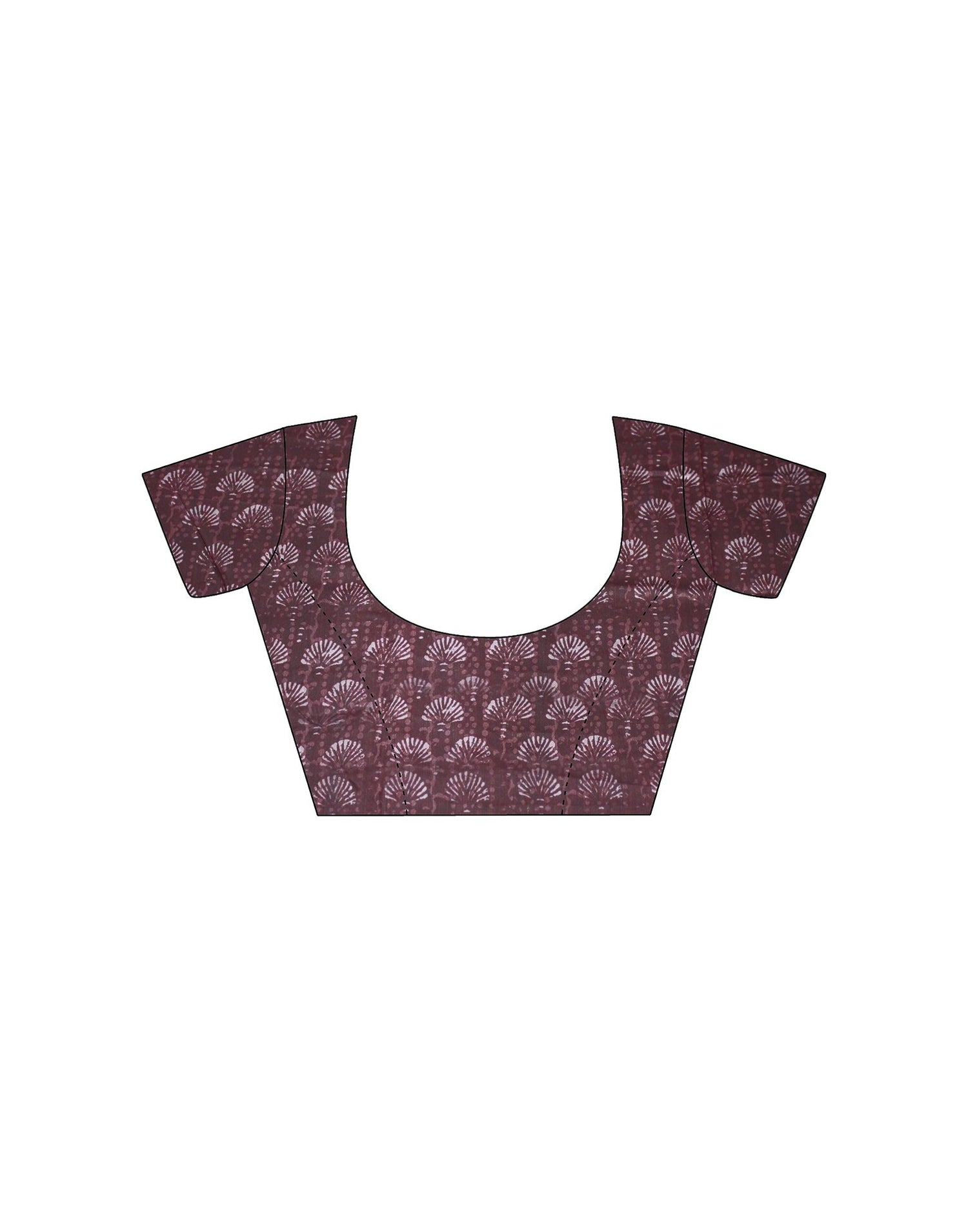 Maroon Printed Cotton Silk Saree