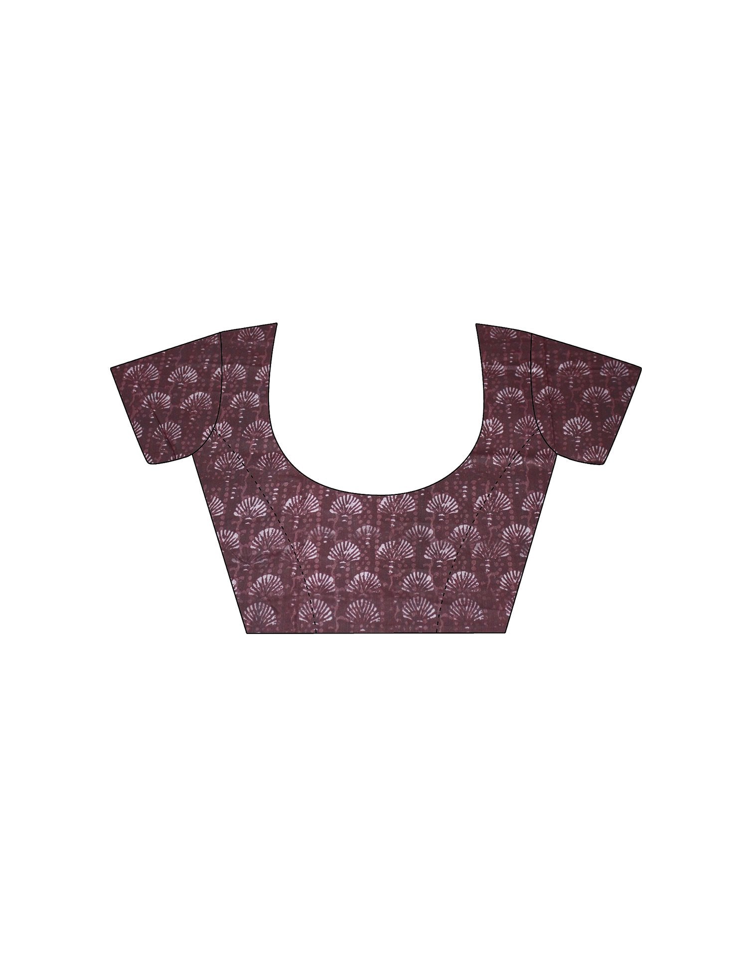 Maroon Printed Cotton Silk Saree