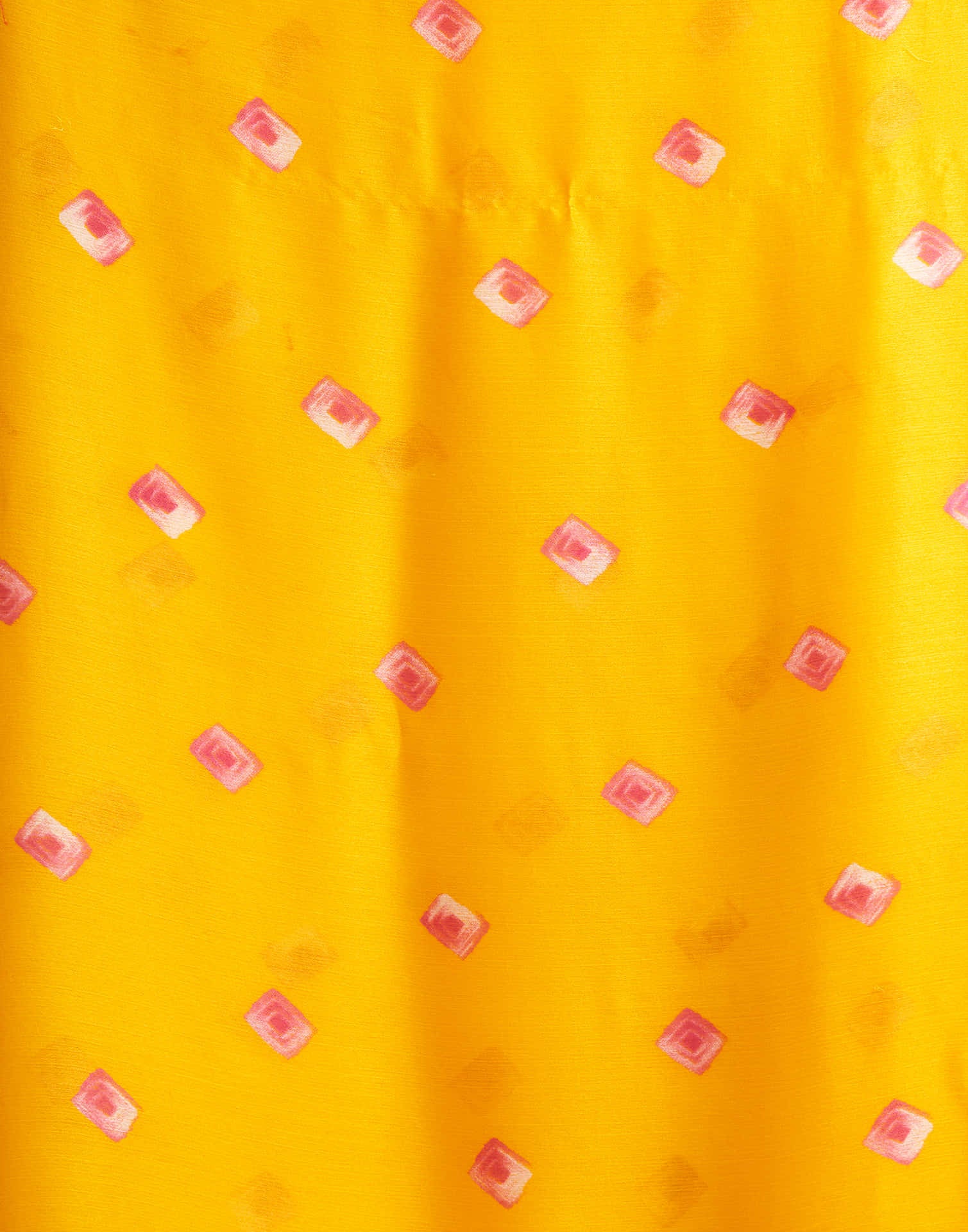 Yellow Chiffon Printed Bandhani Saree