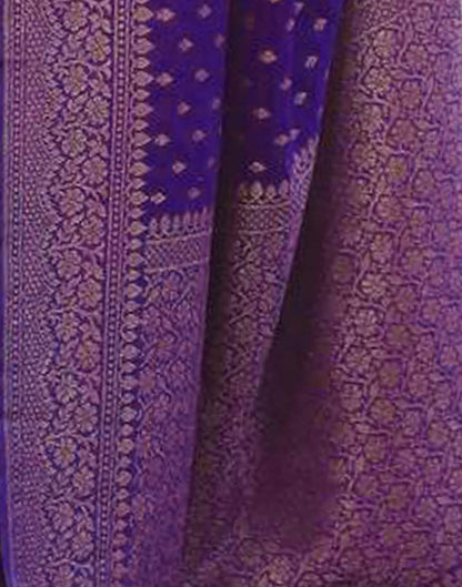 Dark Purple Silk Woven Banarasi Saree