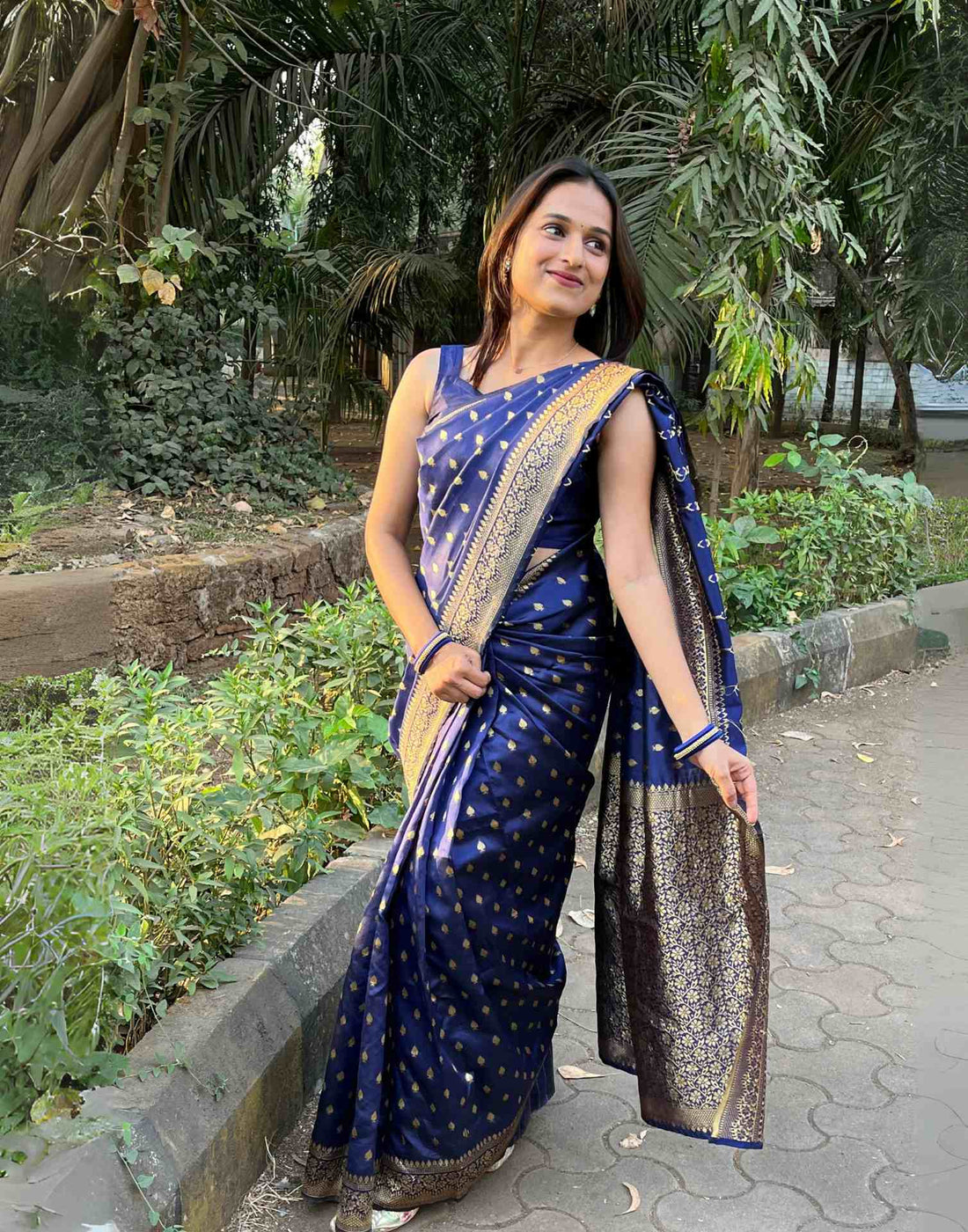 Blue Silk Woven Kanjivaram Saree