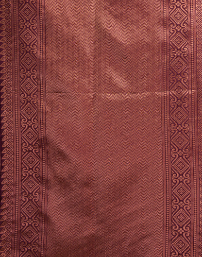 Wine Silk Weaving Banarasi Saree