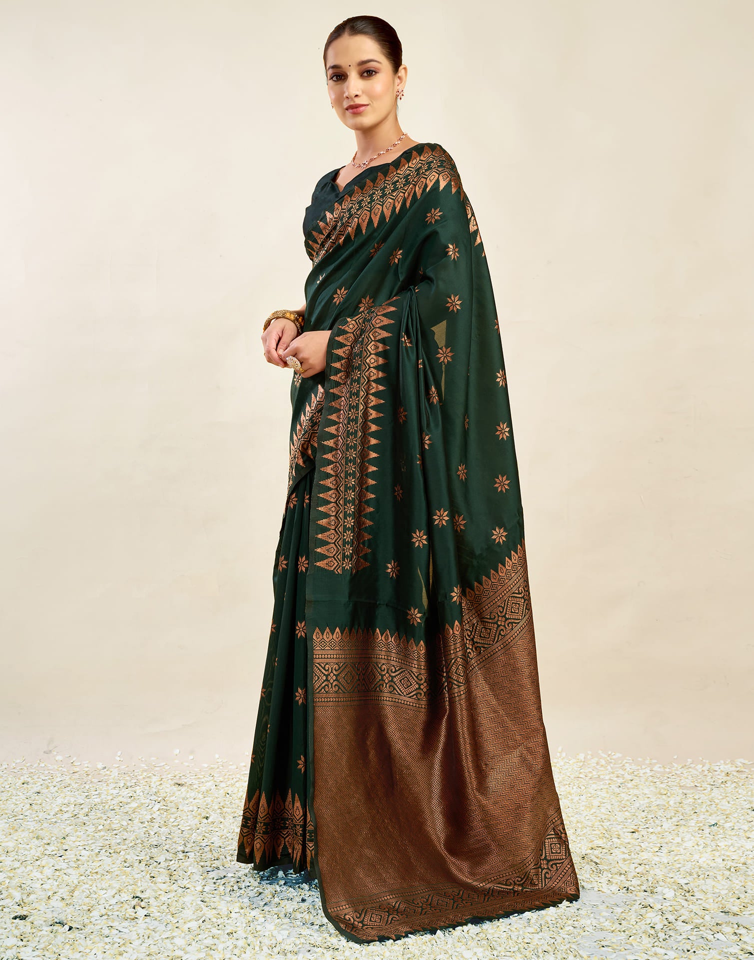 Dark Green Silk Weaving Banarasi Saree