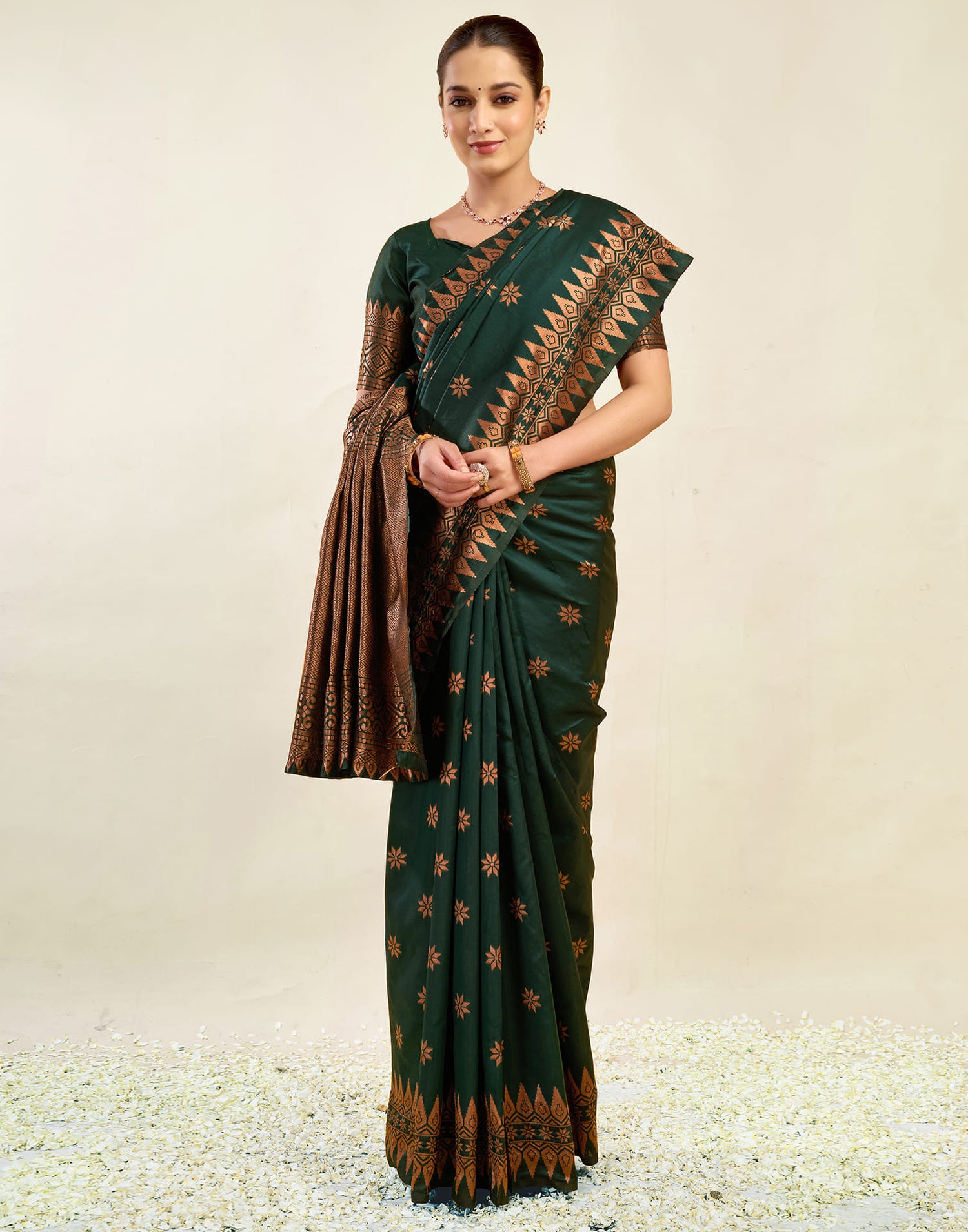 Dark Green Silk Weaving Banarasi Saree