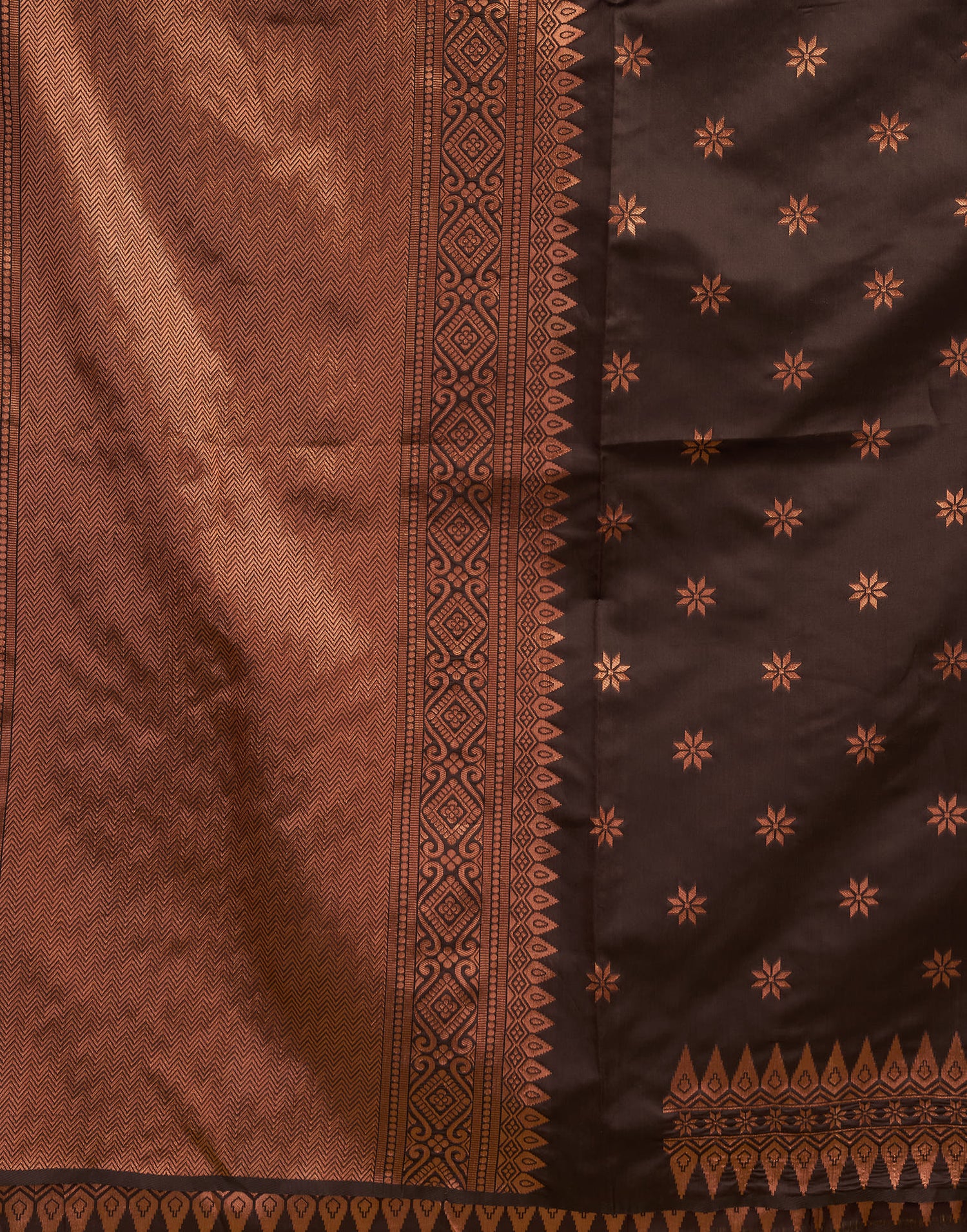 Brown Silk Weaving Banarasi Saree