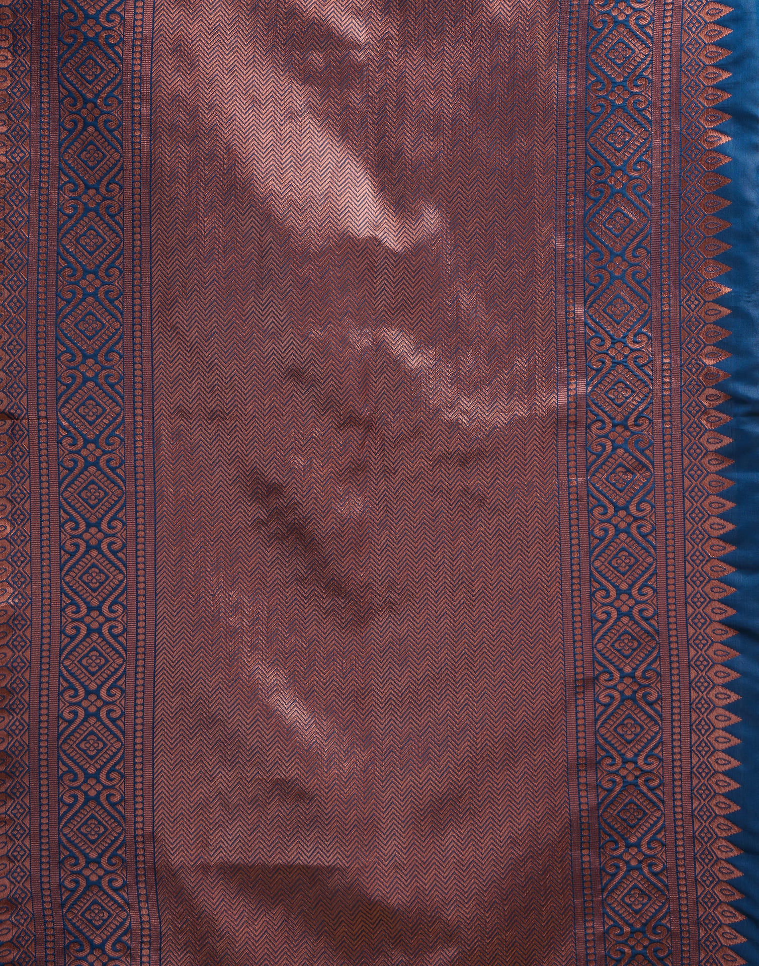 Teal Blue Silk Weaving Banarasi Saree