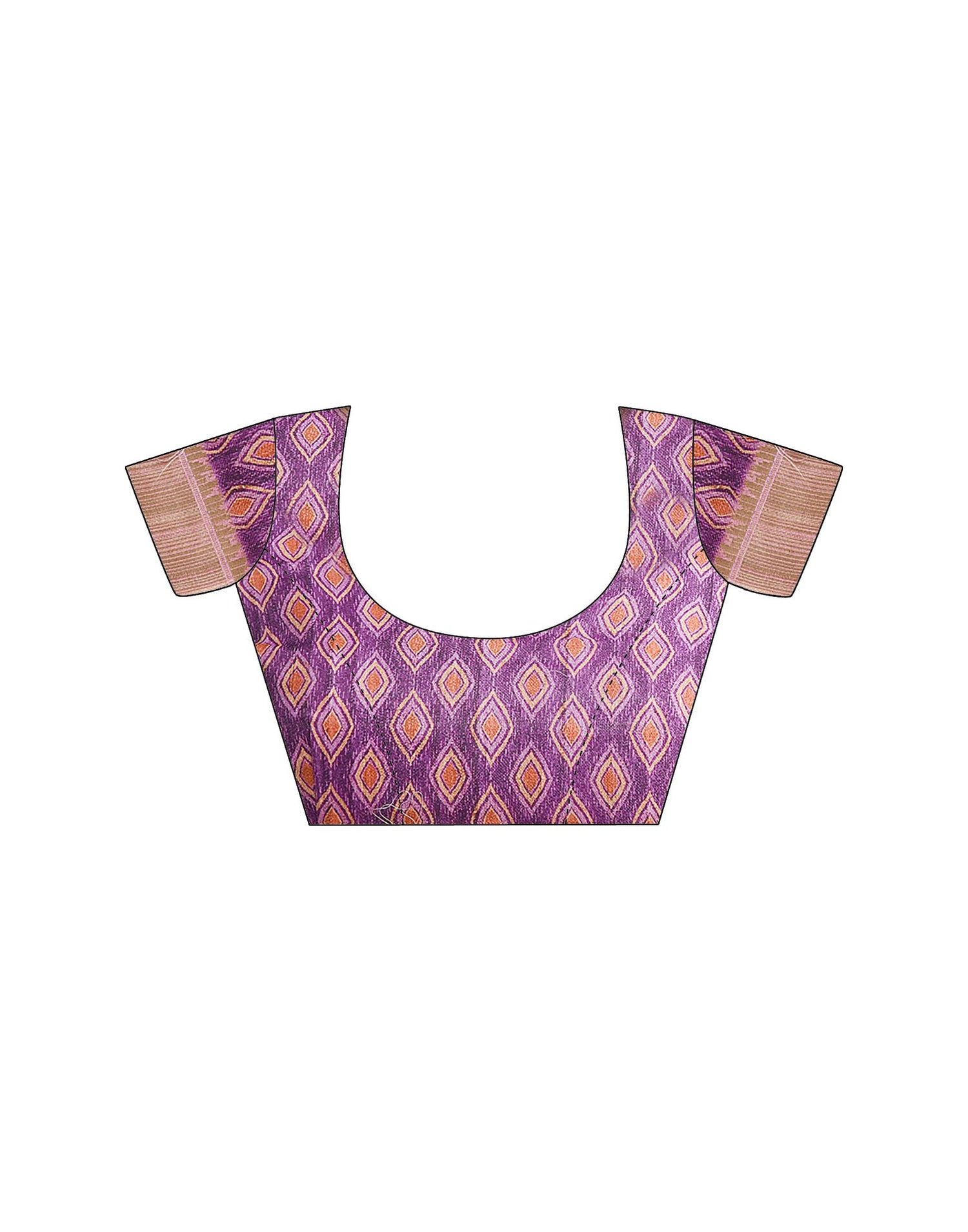 Grape Purple Printed Chanderi Saree