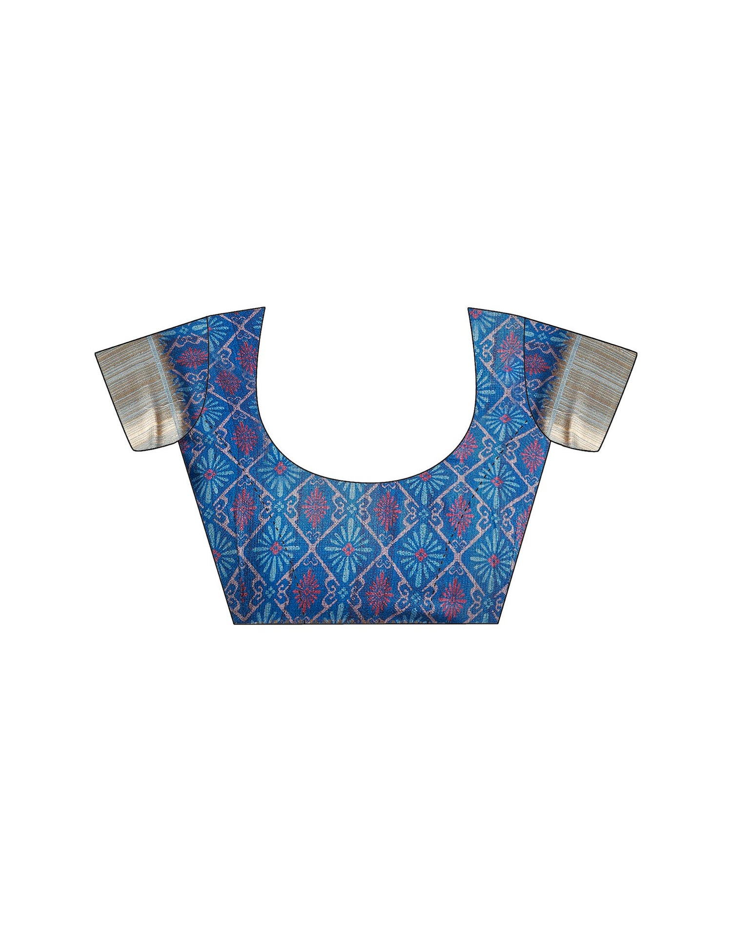 Blue Printed Chanderi Saree