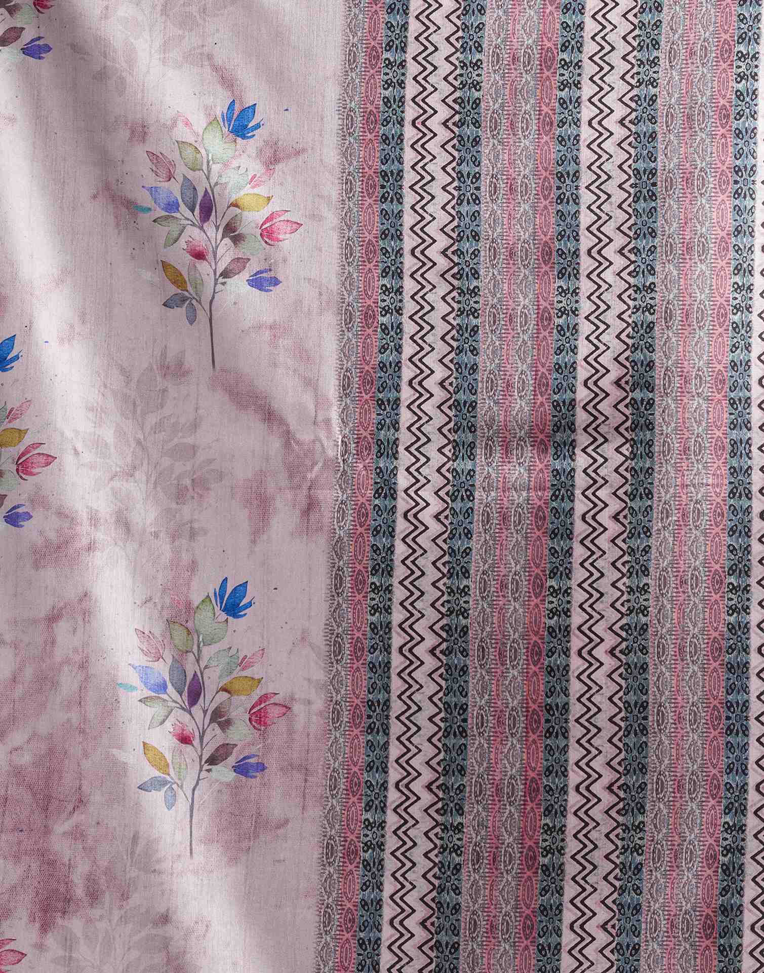 Mauve Printed Silk Saree