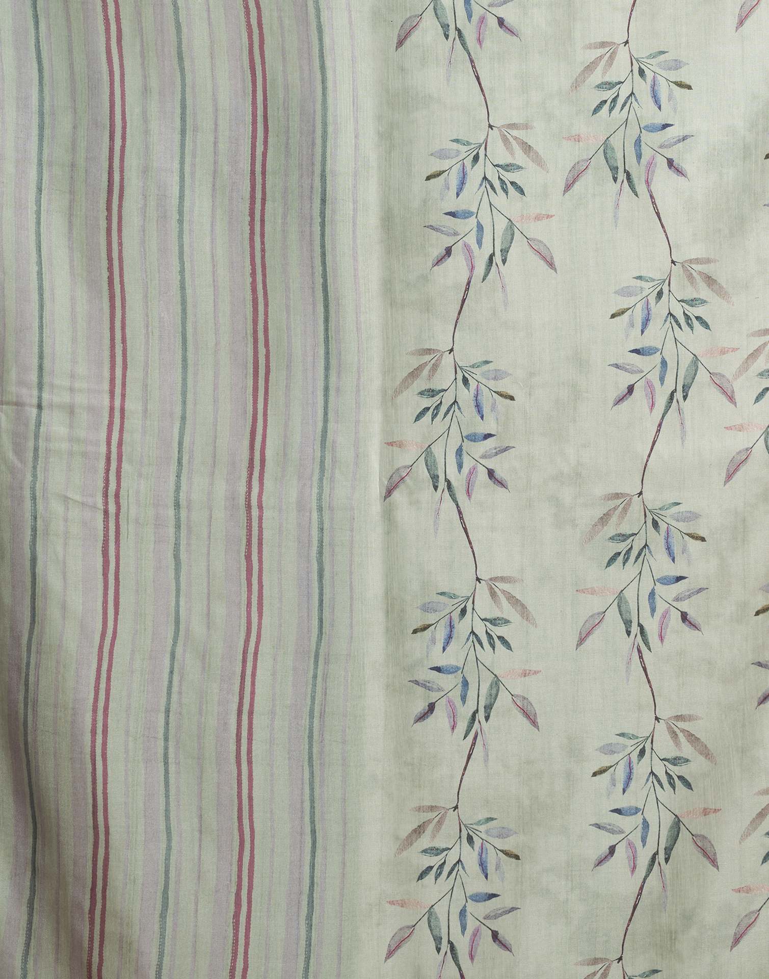 Dusty Green Printed Chanderi Saree