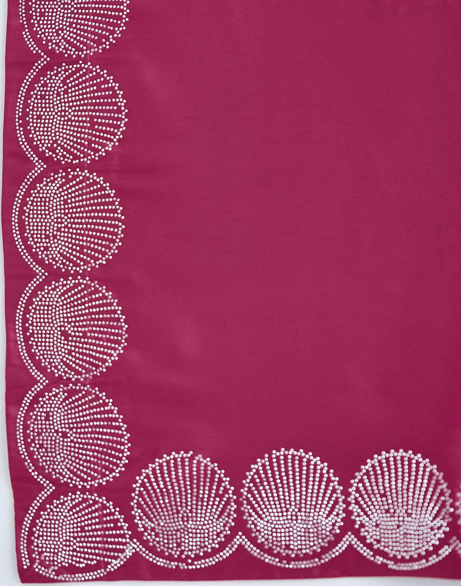 Dark Pink Satin Stone Work Swarovski Saree