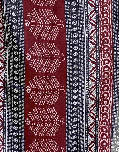 Maroon Printed Cotton Blend Saree