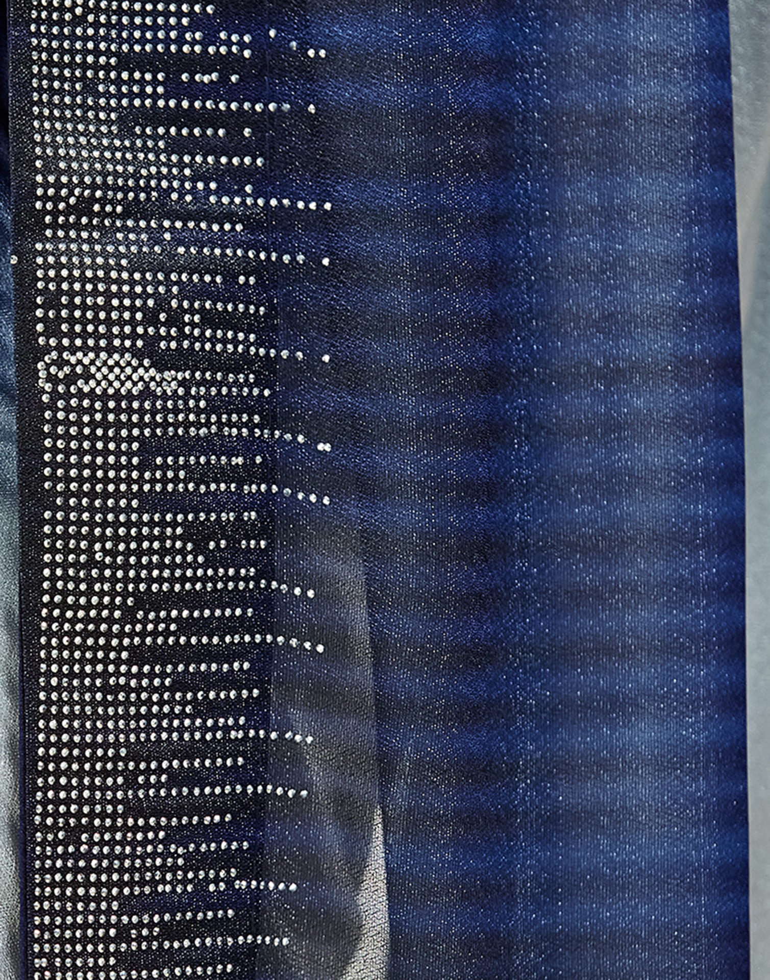 Dark Blue Shimmer Stone Work Swarovski Saree